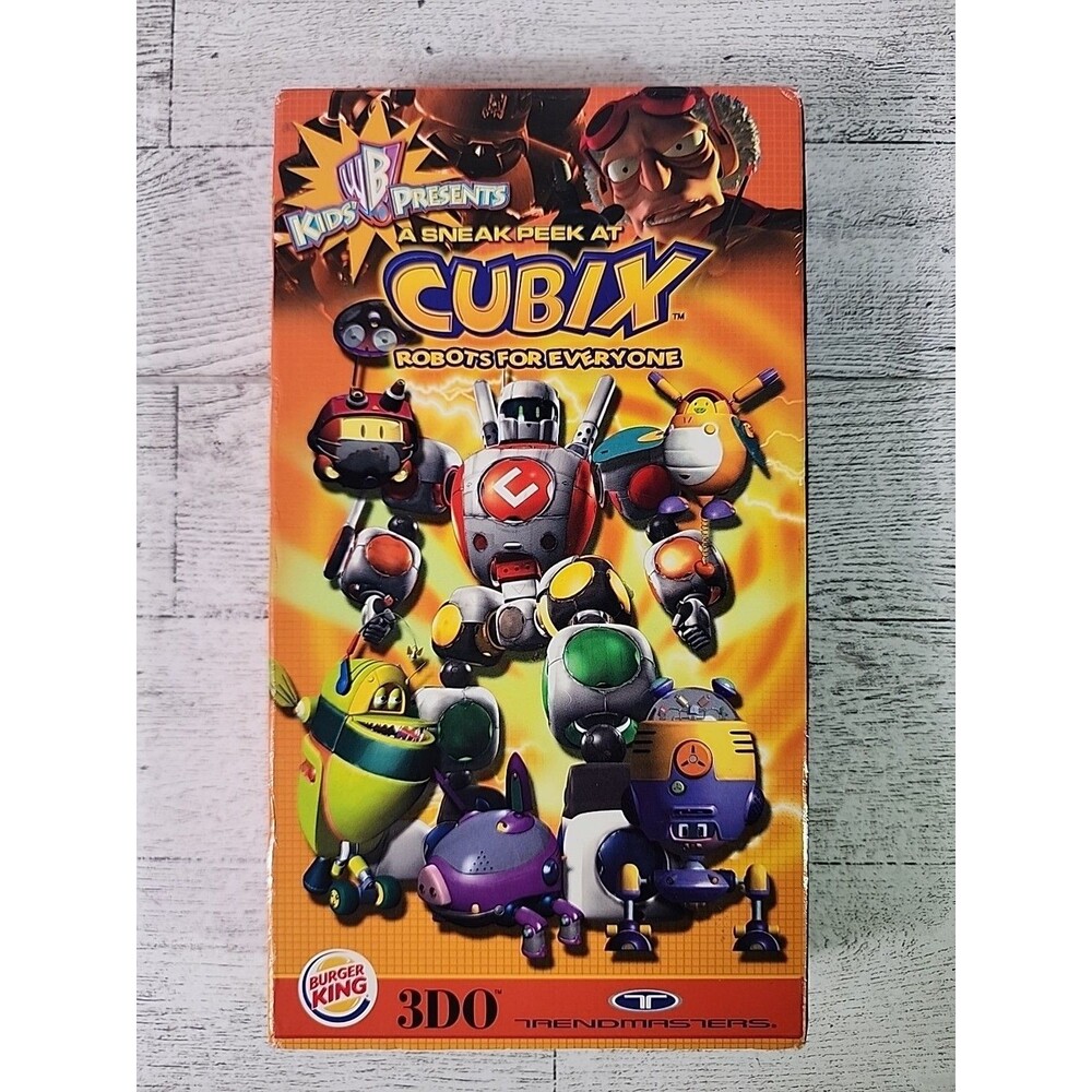 Vintage BURGER KING "CUBIX" VHS Cartoon 3DO 2001 y2k WB Collectible
